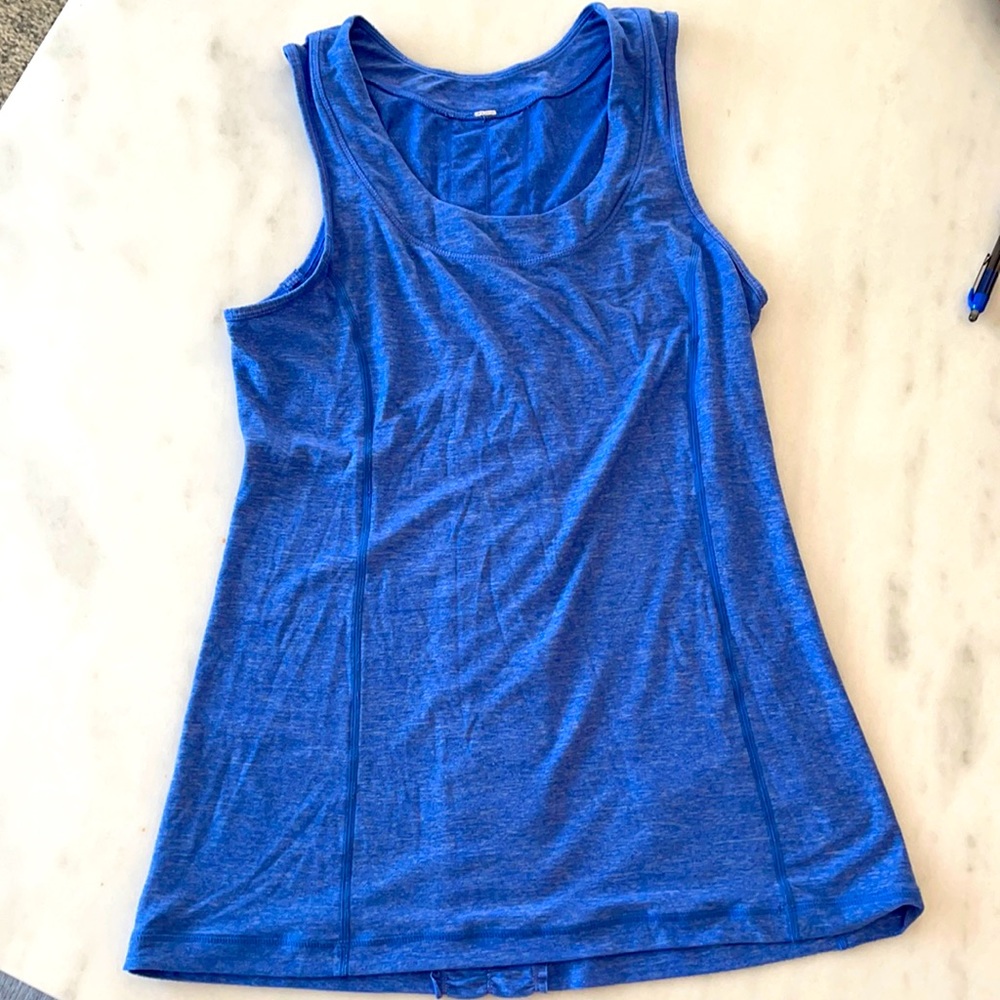 Lululemon Dash Tank Ruffles Heathered Wish Blue 8